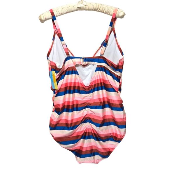 NWT Island Rays One Piece Striped Swimsuit Plus Size 3X - Picture 10 of 10